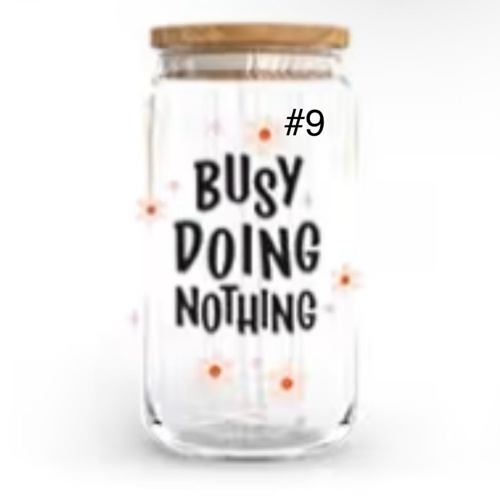 Buy now *16 ounce glass with bamboo lid and straw handcrafted - Picture 8 of 14